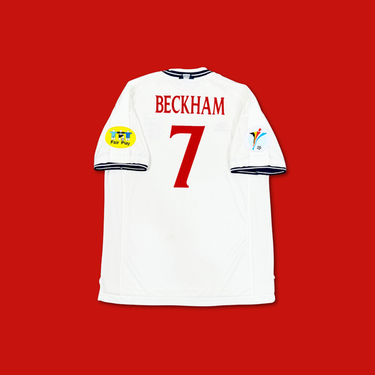 1999/00 England Home Shirt - Beckham - XL
