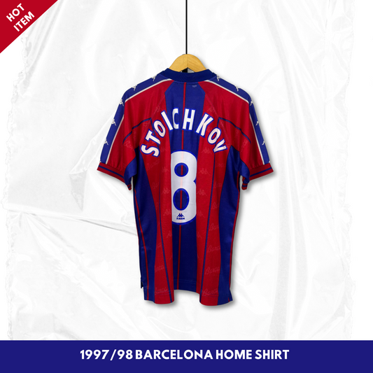 1997/98 Barcelona Home Shirt - Stoichkov - M
