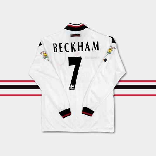 1998/99 Manchester United Away Home Longsleeve Shirt - Beckham - L