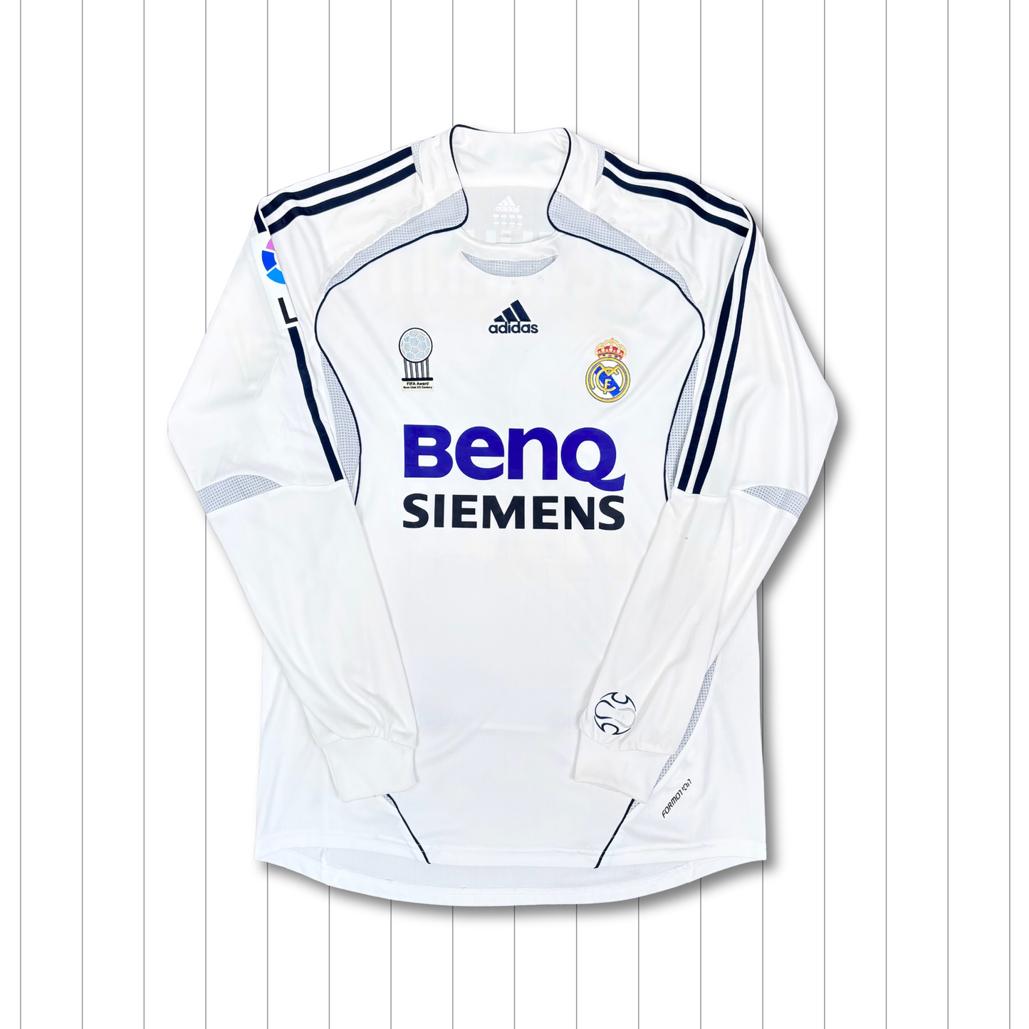 2006/07 Real Madrid Home Longsleeve Shirt - Player Issue - Beckham - L