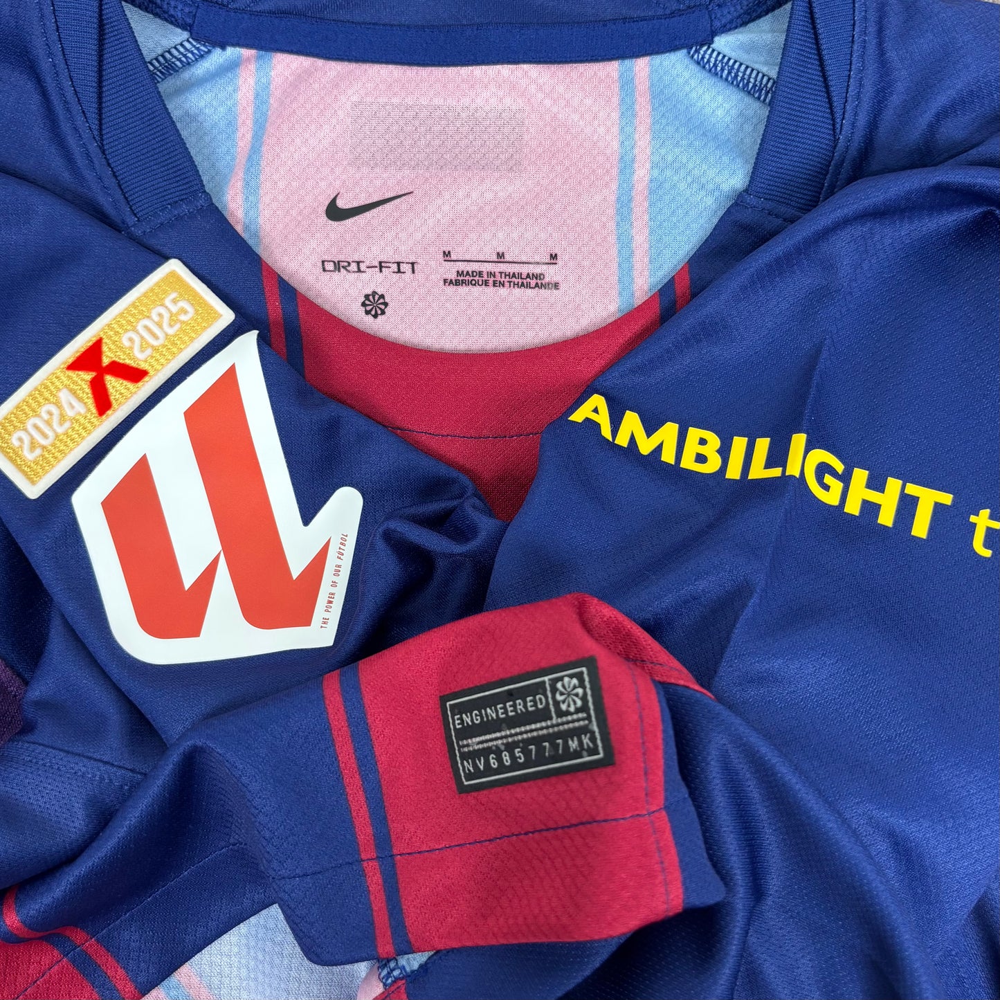 2025/26 Barcelona Home Longsleeve Shirt - Rashford - M