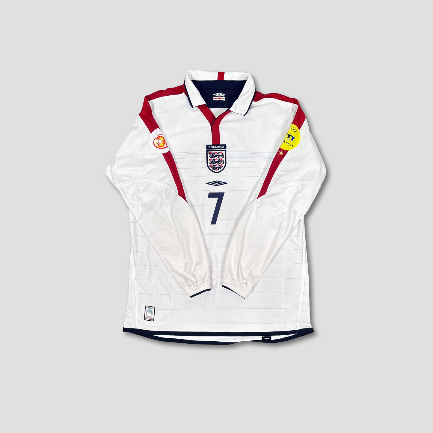 2004/05 England Home Longsleeve Shirt - Beckham - M