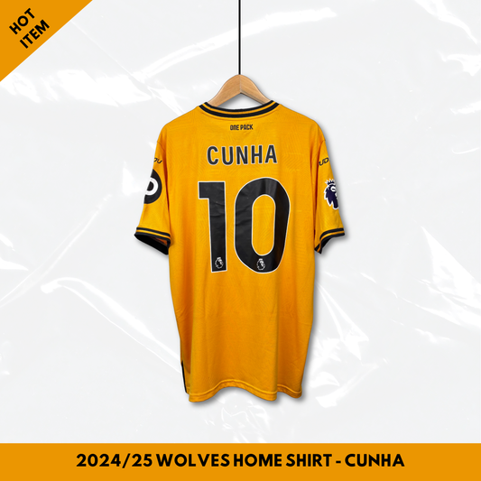 2024/25 Wolverhampton Wanderers Home Shirt - XL - Cunha - New with Tag