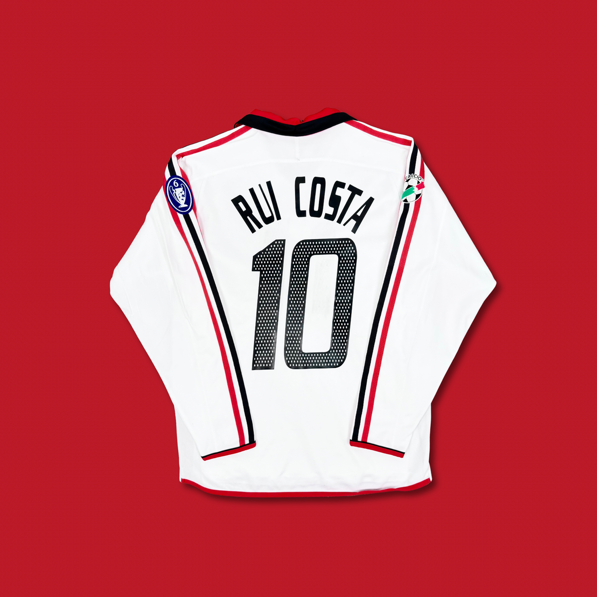 2003/04 AC Milan Away Longsleeve Shirt - Player Issue - Rui Costa - S