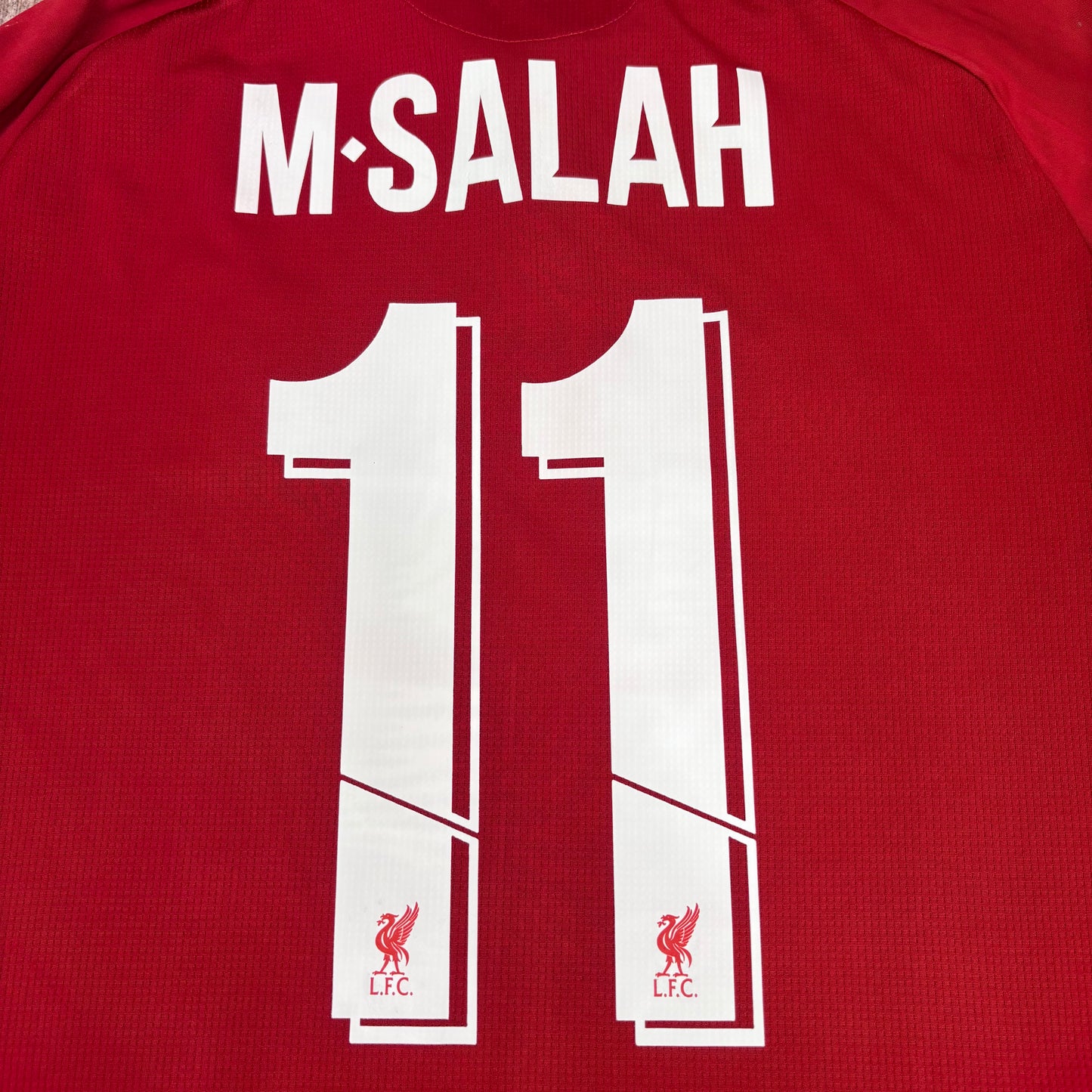 2018/19 Liverpool Home Longsleeve Shirt - Mo Salah - M