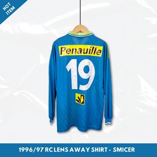1996/97 RC Lens Away Longsleeve Shirt - Smicer - L