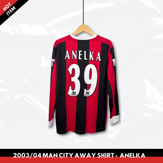 2003/04 Manchester City Away Longsleeve Shirt - Anelka - L