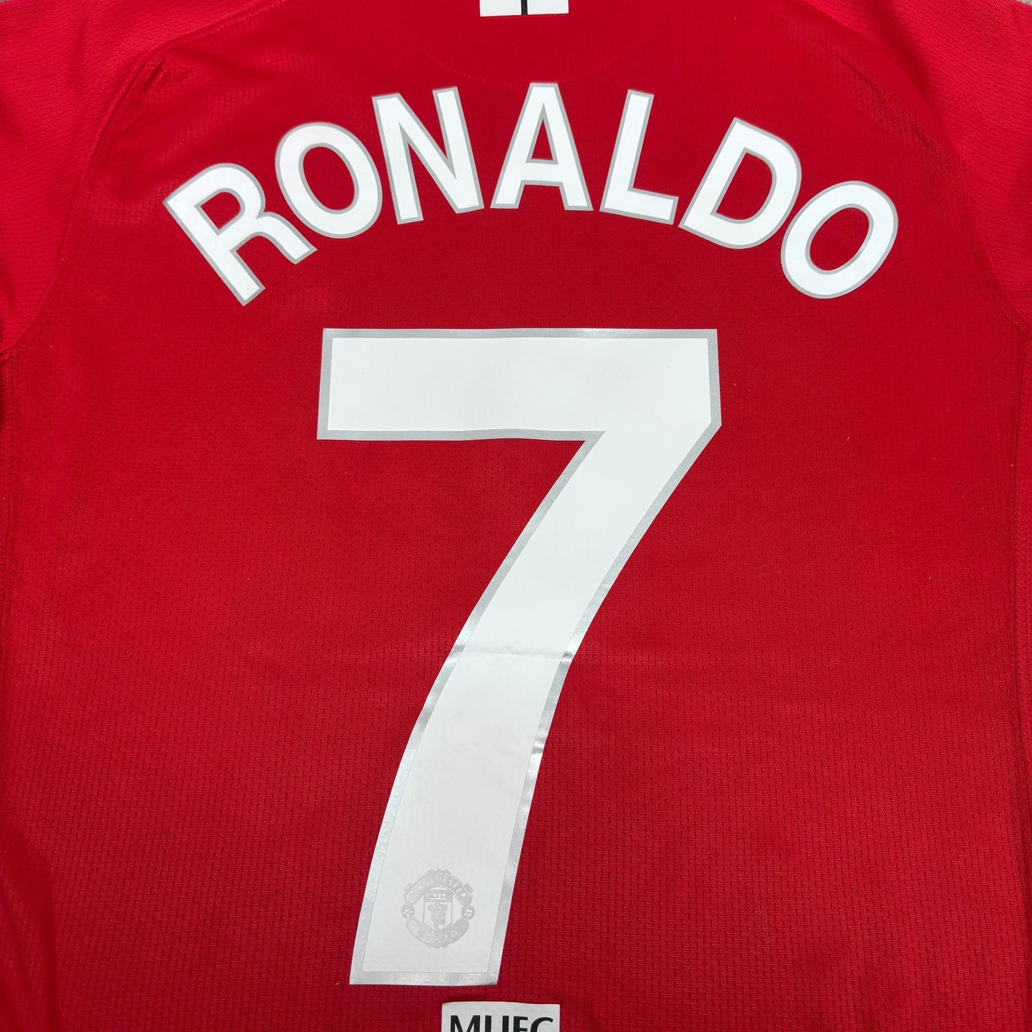 2008/09 Manchester United Home Longsleeve Shirt - Ronaldo - S