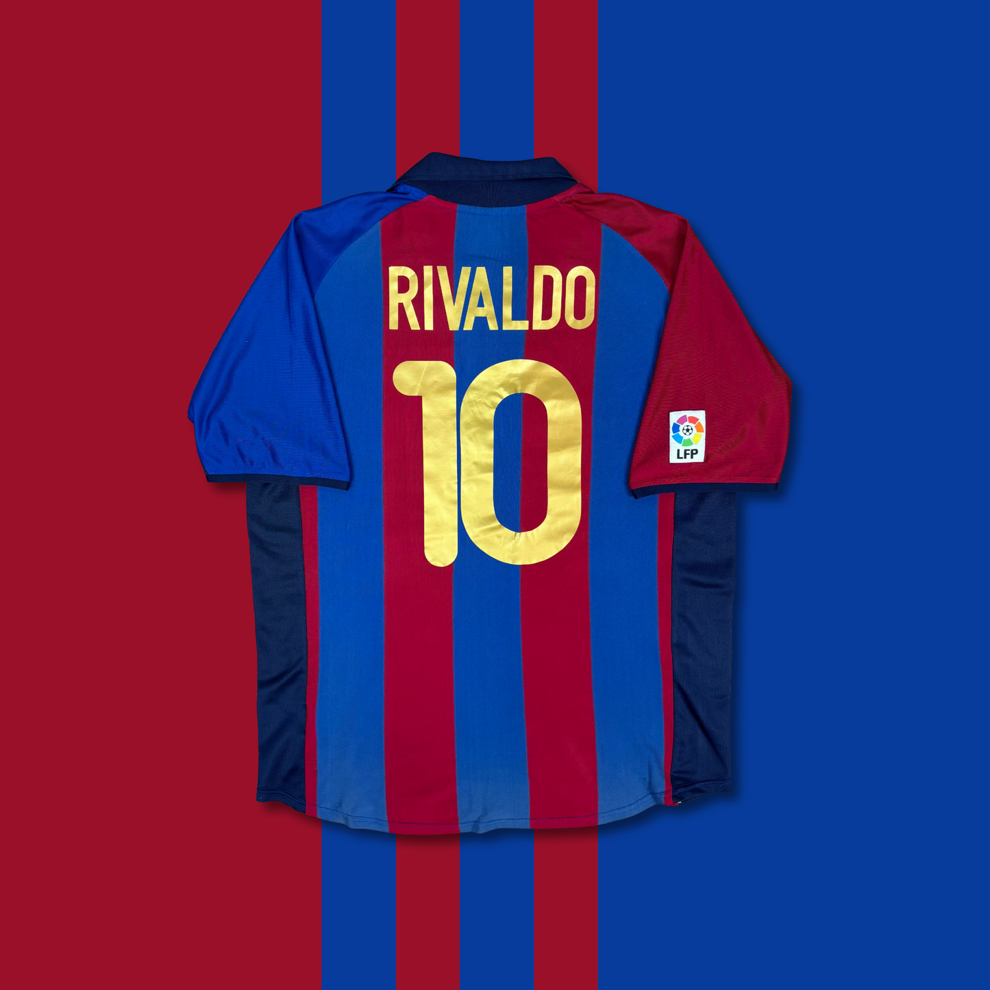 2001/02 Barcelona Home Shirt - Rivaldo - L