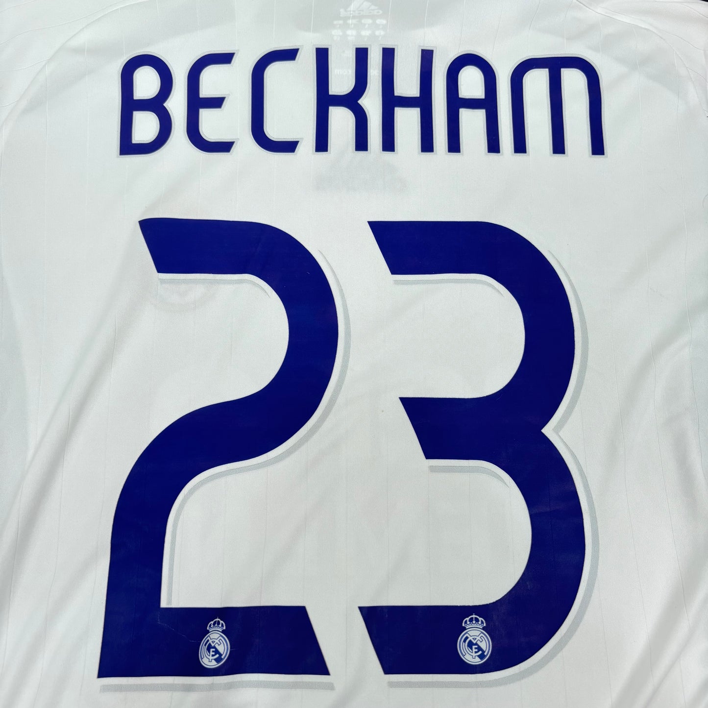 2006/07 Real Madrid Home Longsleeve Shirt - Player Issue - Beckham - L