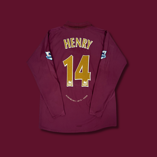 2005/06 Arsenal Home Longsleeve Shirt - Henry - XL