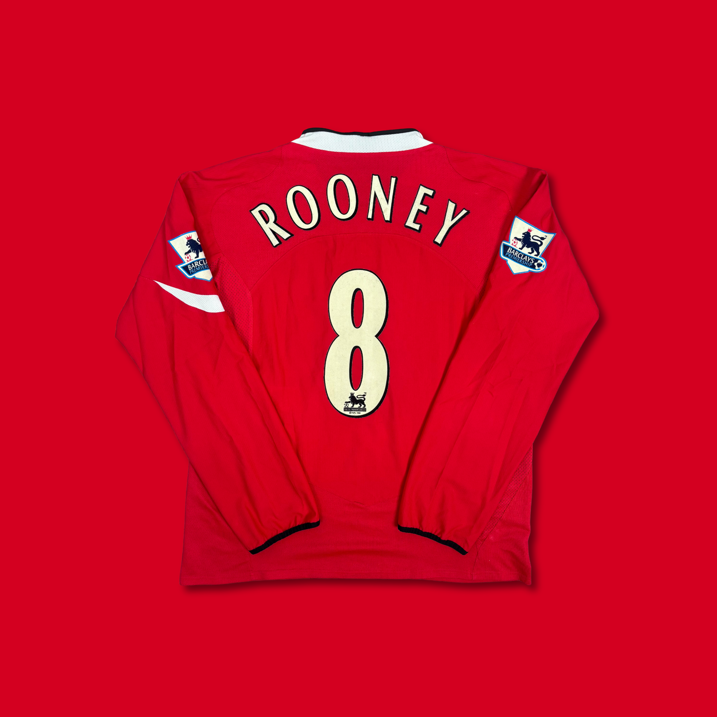 2004/05 Manchester United Home Longsleeve Shirt - Rooney - L