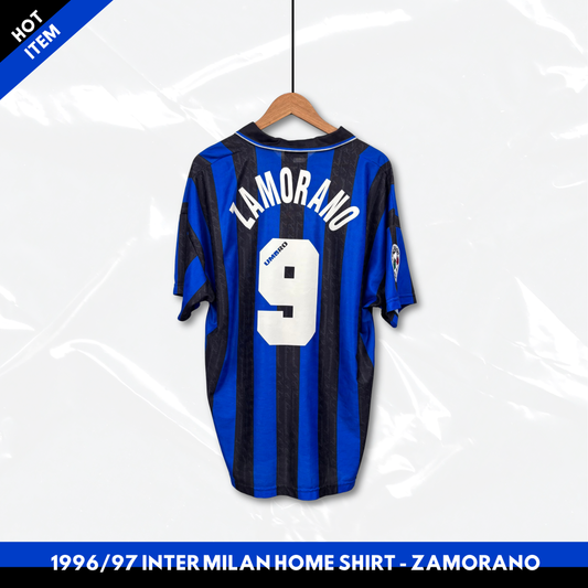 1996/97 Inter Milan Home Shirt - Zamorano - XL