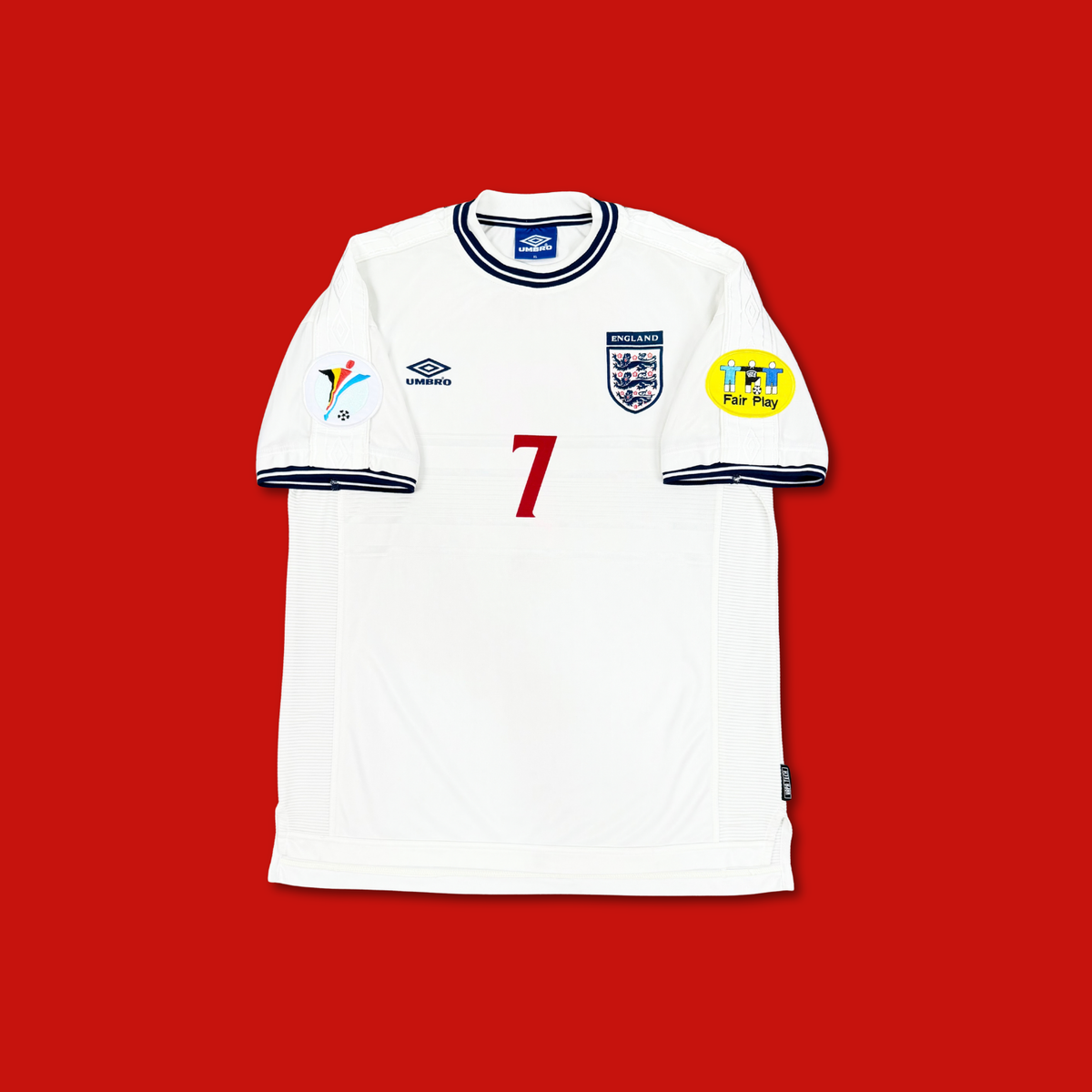 1999/00 England Home Shirt - Beckham - XL