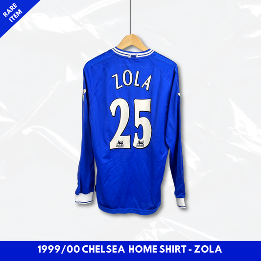 1999/00 Chelsea Home Shirt - Zola - Longsleeve - L