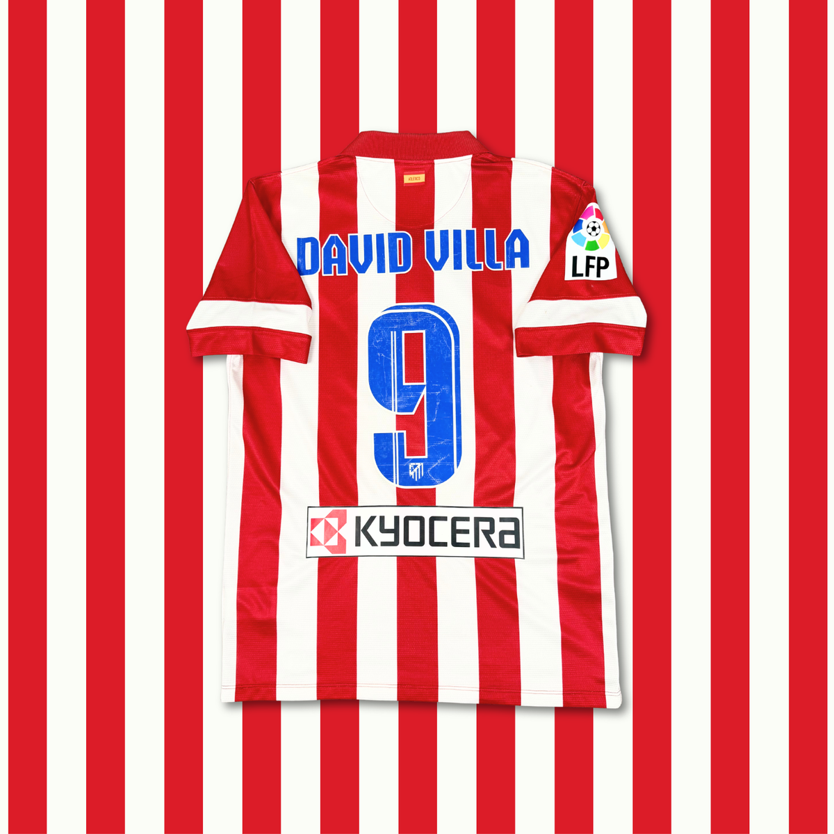 2013/14 Atletico Madrid Home Shirt - David Villa - M