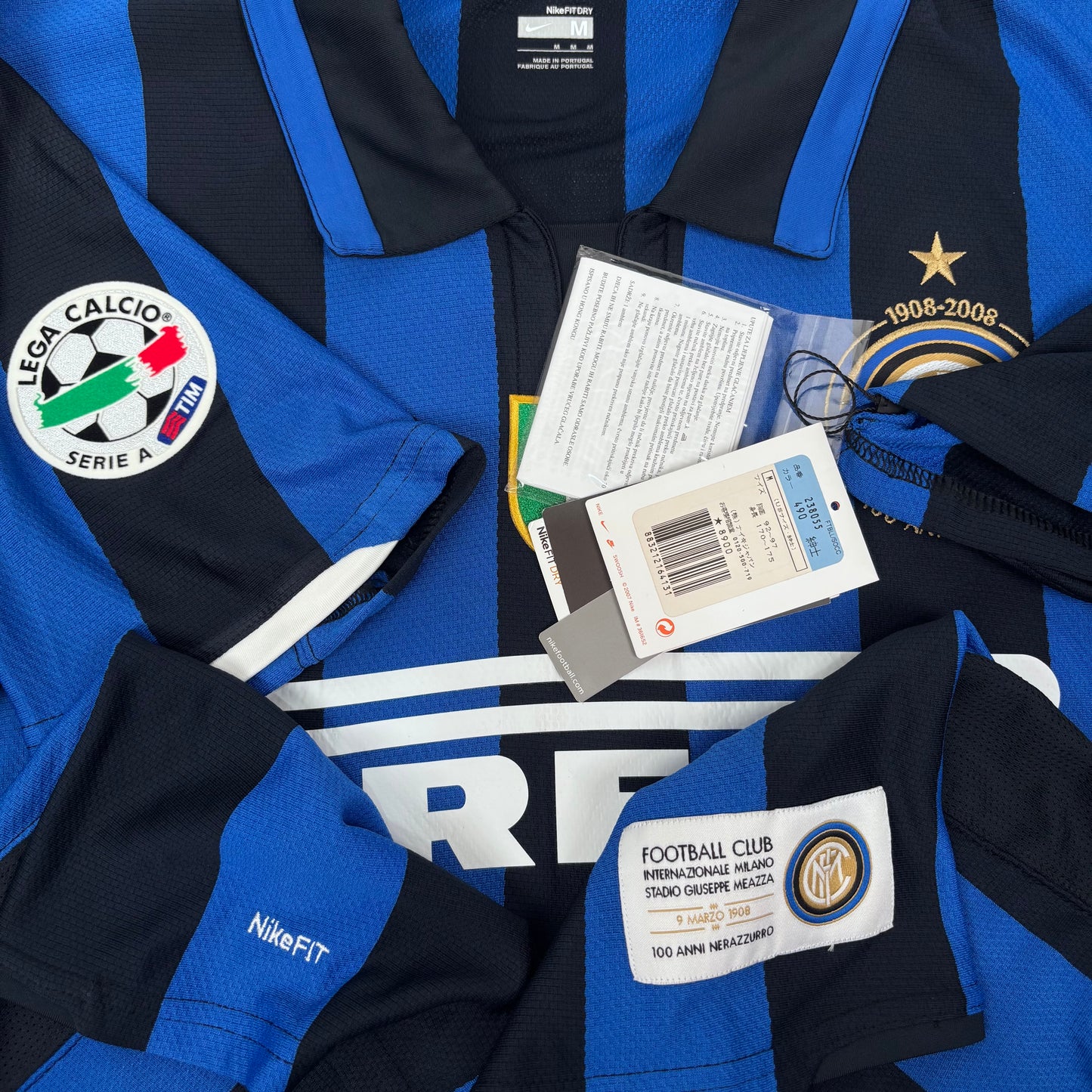 2007/08 Inter Milan Centenary Home Shirt - Figo - M - New with Tag