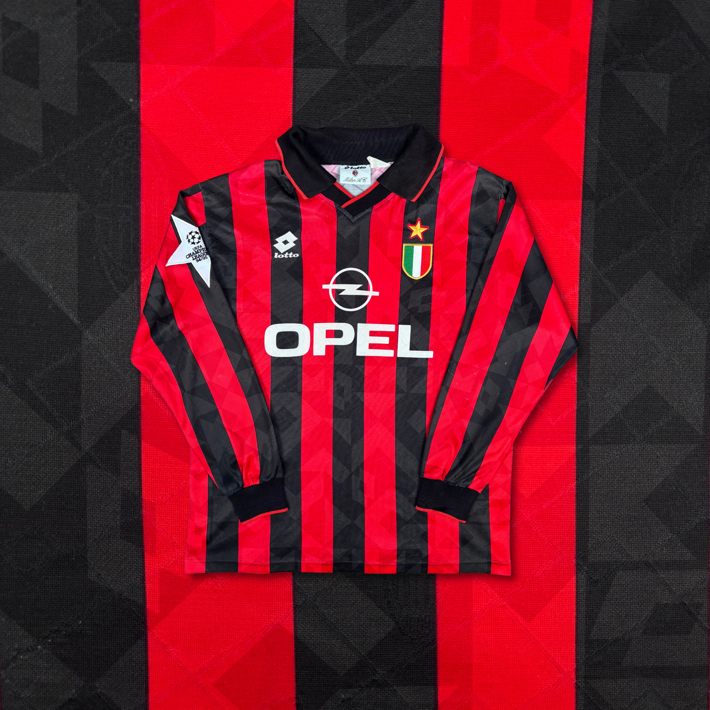 1994/95 AC Milan Home Longsleeve Shirt - Player Issue - Savicevic - L