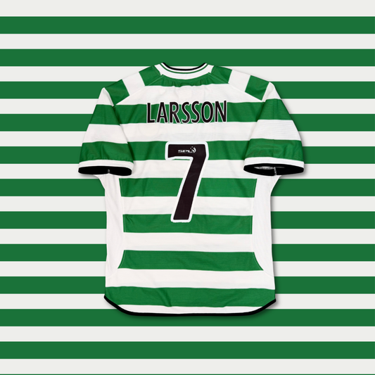 2001/02 Celtic Home Shirt - Larsson - L