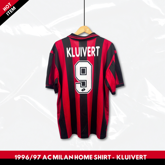 1996/97 AC Milan Hime Shirt - Kluivert - L