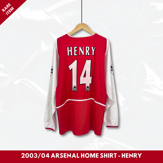 2003/04 Arsenal Home Shirt - Henry - Longsleeve - XL