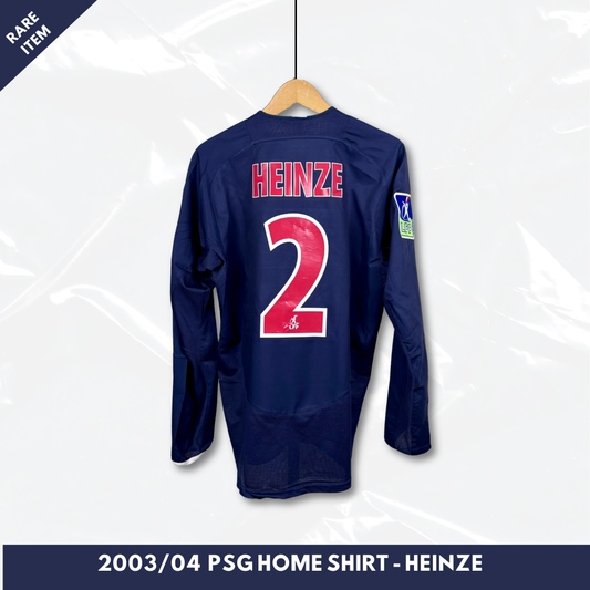 2003/04 Paris Saint Germain Home Longsleeve Shirt - Heinze - Player Issue - M