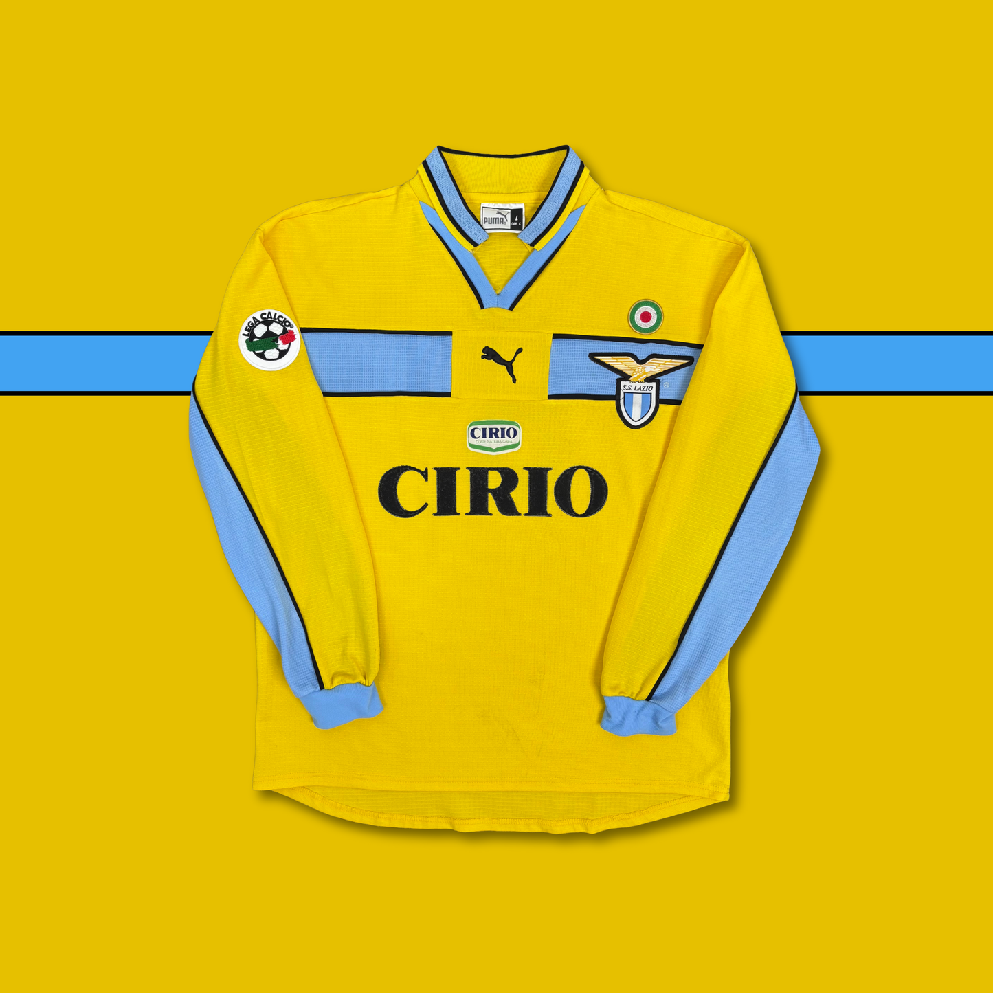 1998/99 Lazio Away Longsleeve Shirt - Player Issue - Boksic - L