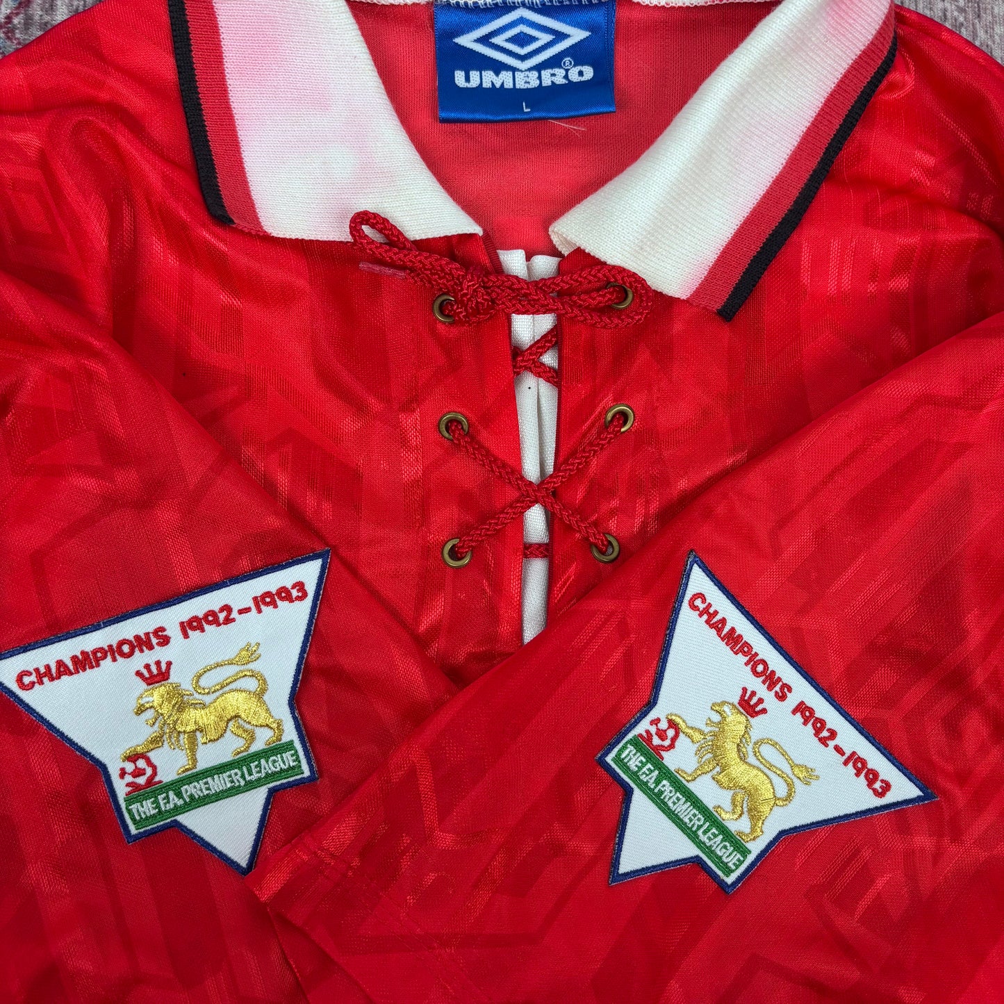 1993/94 Manchester United Home Shirt - Beckham - L