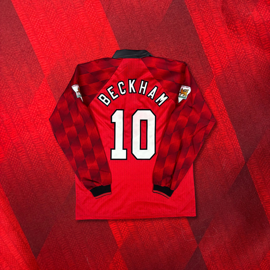 1996/97 Manchester United Home Longsleeve Shirt - Beckham - XL