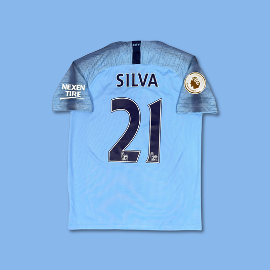 2018/19 Manchester City Home Shirt - David Silva - M