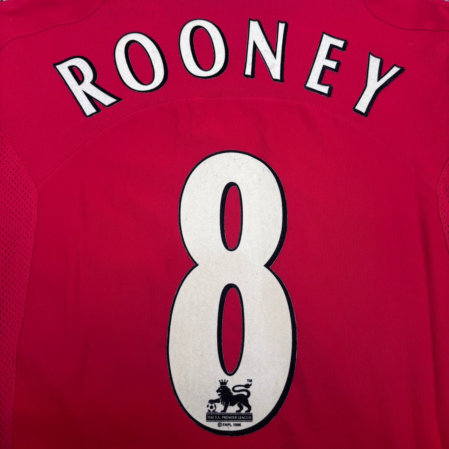 2004/05 Manchester United Home Longsleeve Shirt - Rooney - L