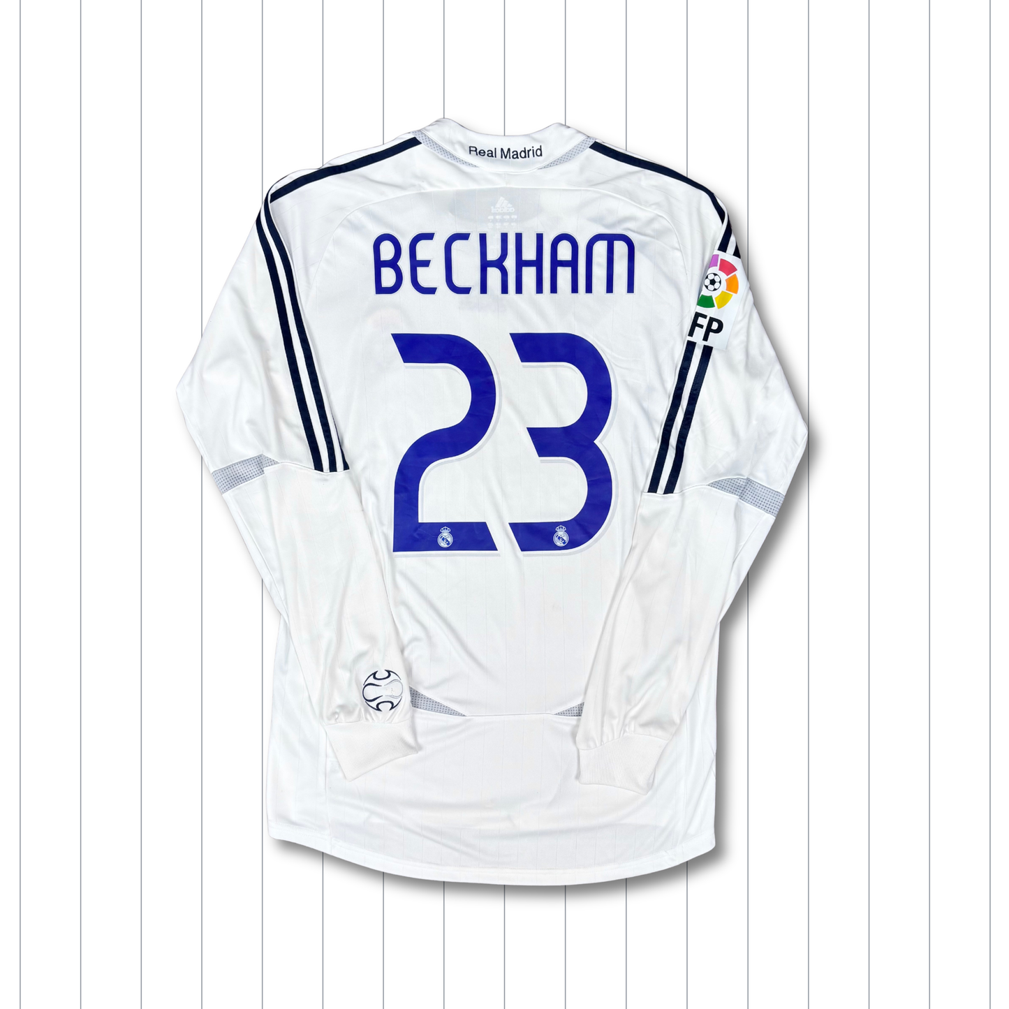 2006/07 Real Madrid Home Longsleeve Shirt - Player Issue - Beckham - L