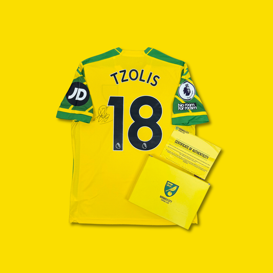 2021/22 Norwich City Home Shirt with Boxset - Tzolis - M