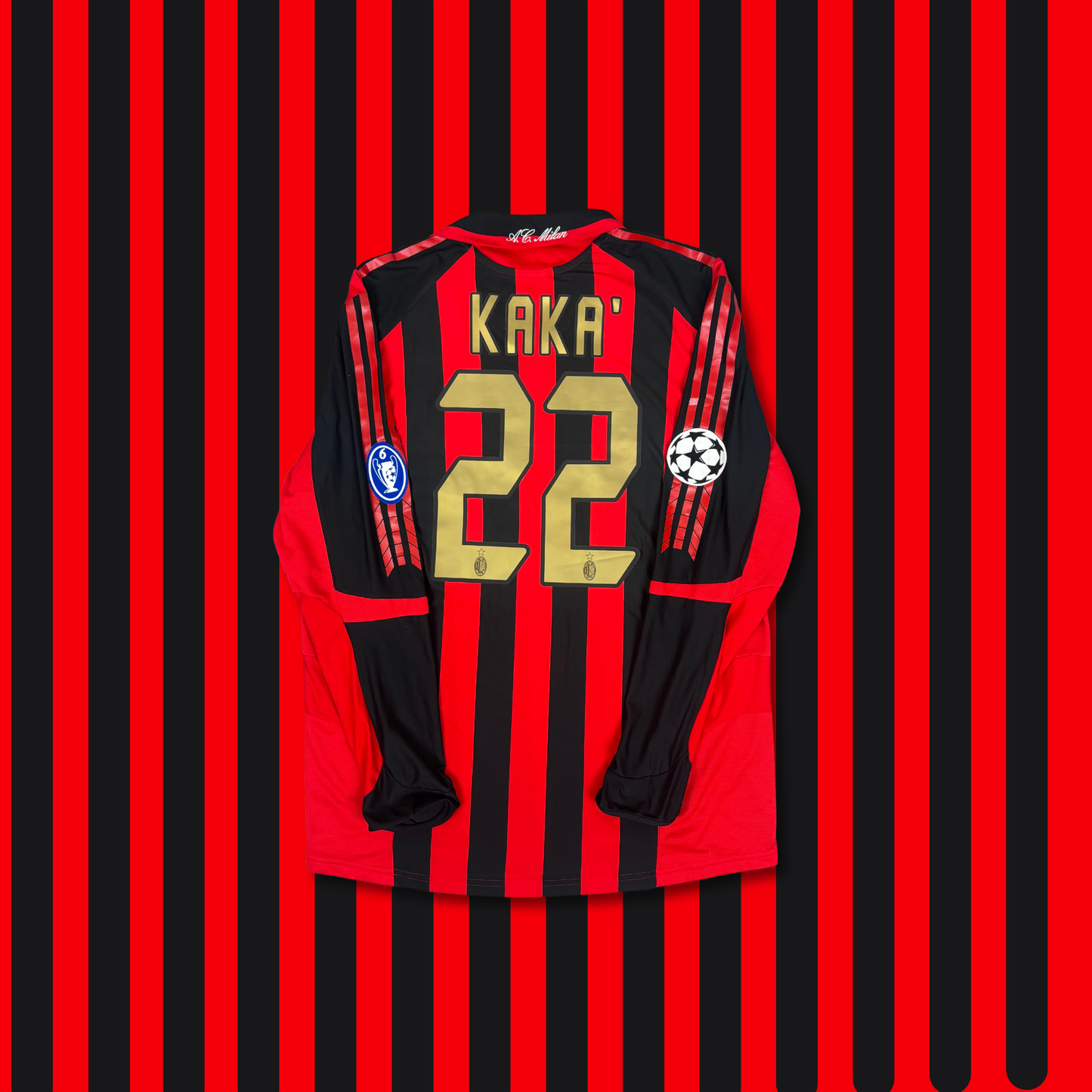 2005/06 AC Milan Home Longsleeve Shirt - Kaka - L
