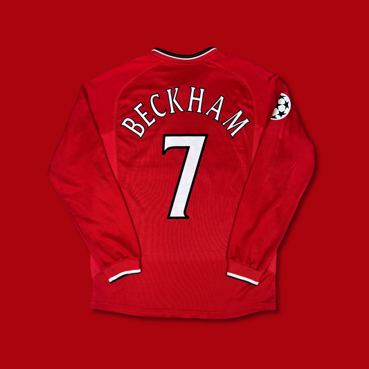 2000/01 Manchester United Home Longsleeve Shirt - Beckham - L
