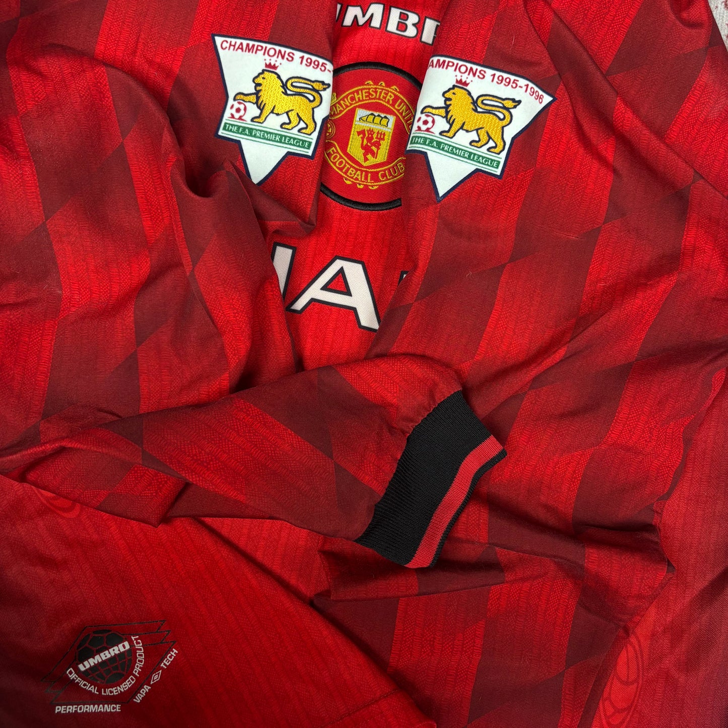 1996/97 Manchester United Home Longsleeve Shirt - Beckham - XL