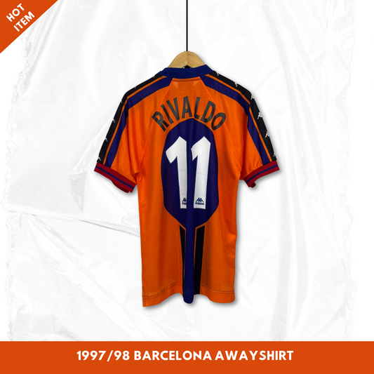 1997/98 Barcelona Away Shirt - Rivaldo - M