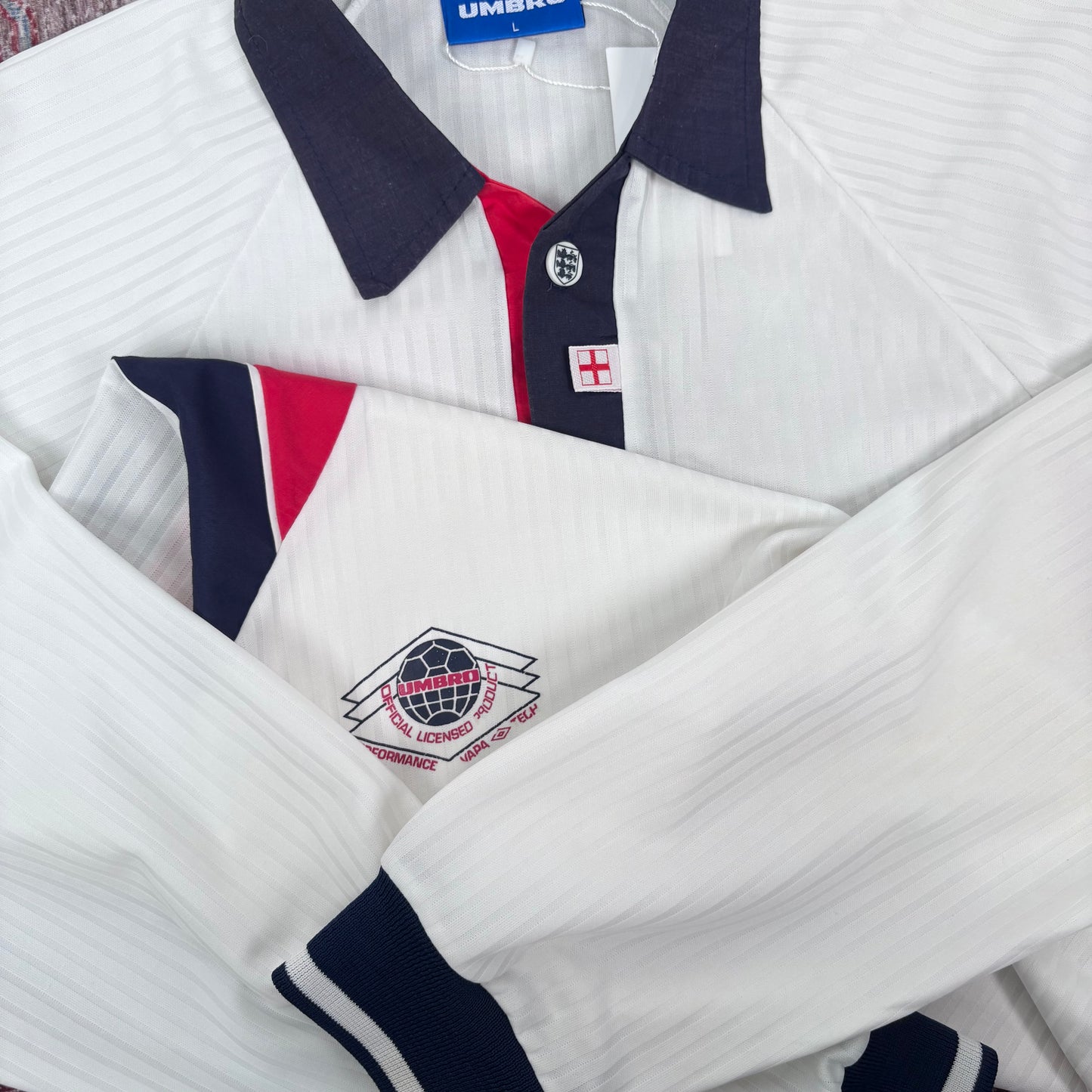 1998/99 England Home Longsleeve Shirt - Beckham - L