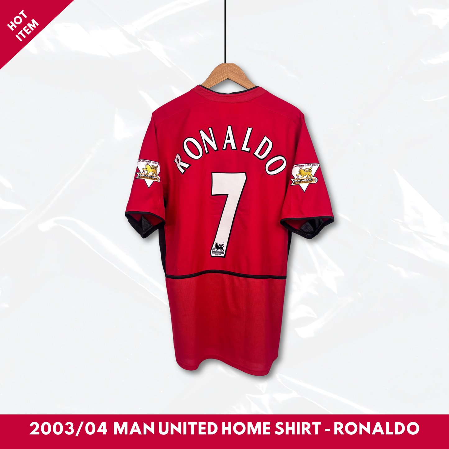 2003/04 Manchester United Home Shirt - Ronaldo - L