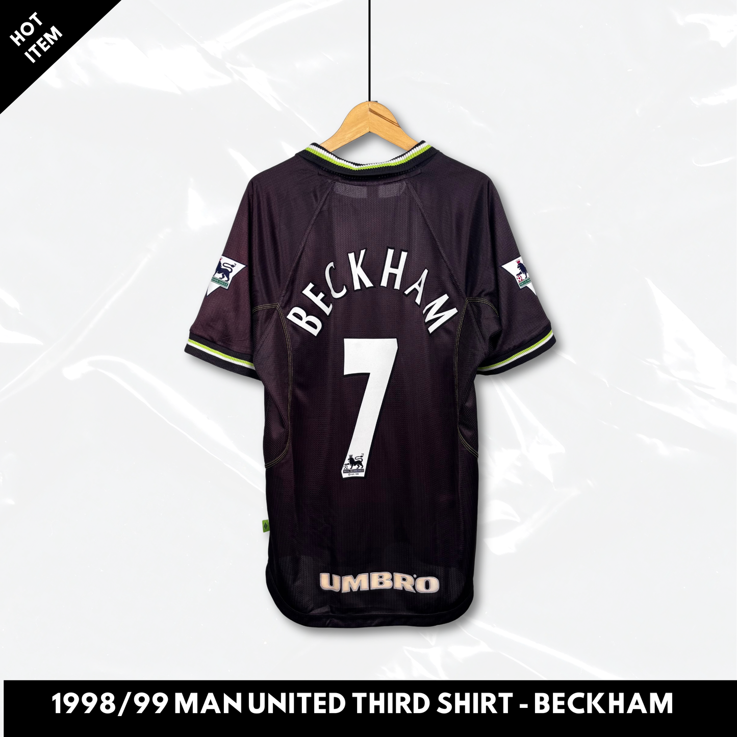 1998/99 Manchester United Third Shirt - Beckham - L