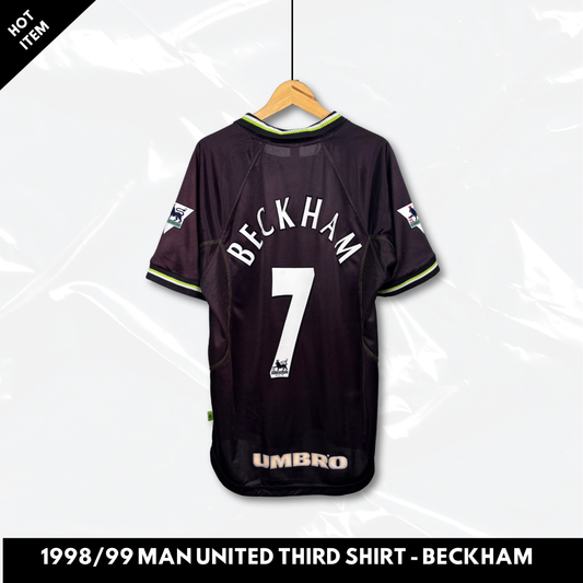 1998/99 Manchester United Third Shirt - Beckham - L