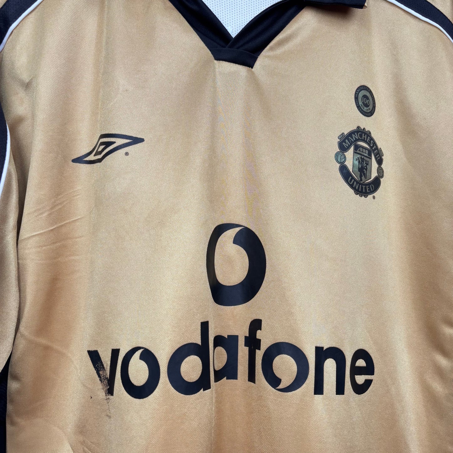 2001/02 Manchester United Centenary Longsleeve Shirt - Beckham - L