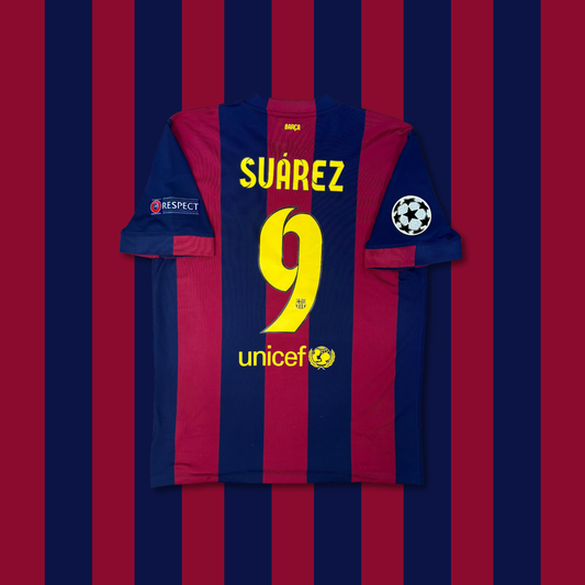2014/15 Barcelona Home Shirt - Suarez - L