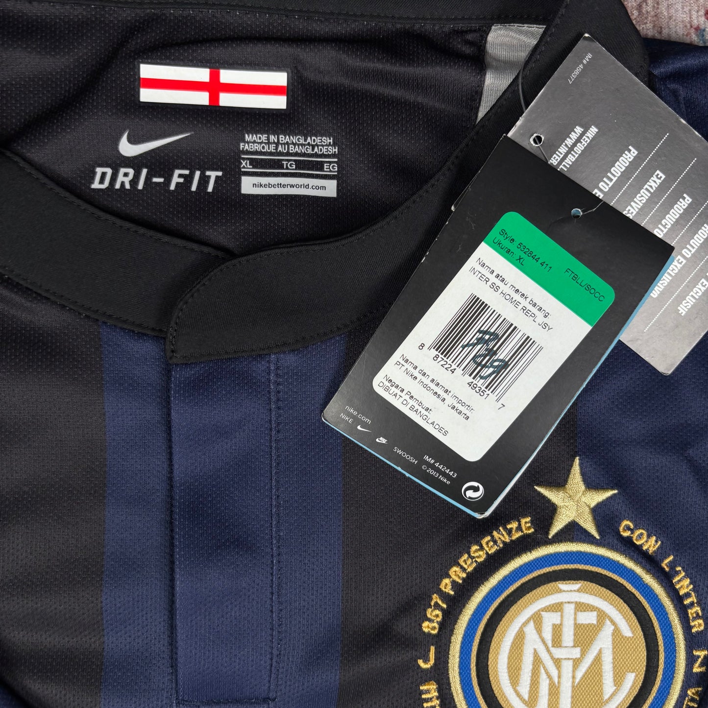2014/15 Inter Milan Home Shirt - Zanetti - XL - New with Tag