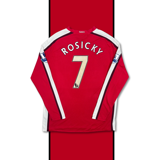 2008/10 Arsenal Home Longsleeve Shirt - Rosicky - L