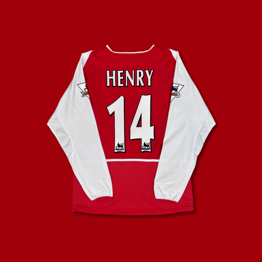 2003/04 Arsenal Home Longsleeve Shirt - Henry - M