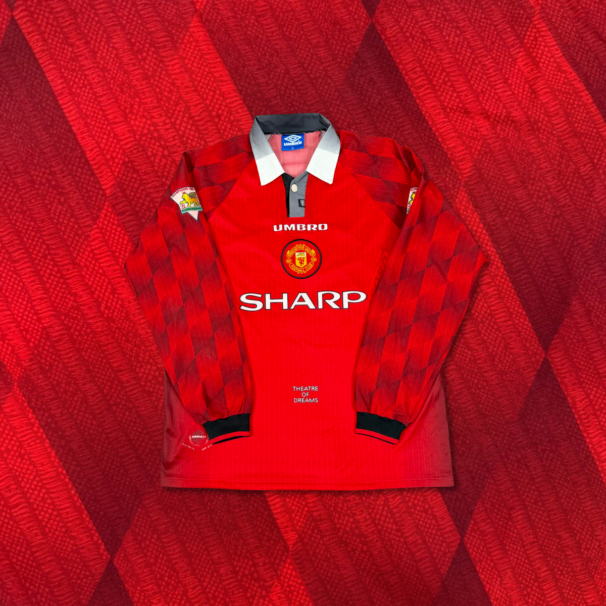 1996/97 Manchester United Home Longsleeve Shirt - Beckham - XL