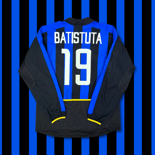 2002/03 Inter Milan Home Longsleeve Shirt - Batistuta - L