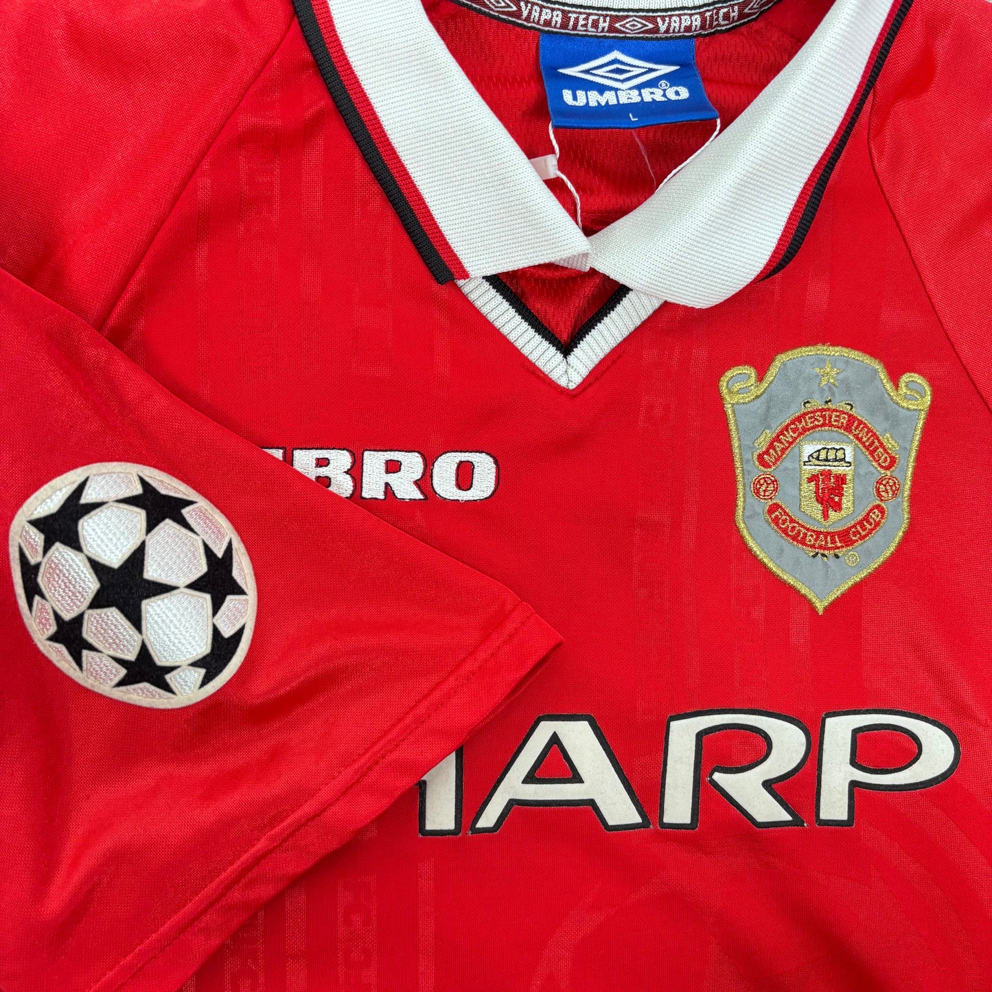 1998/99 Manchester United Home Cup Shirt - Beckham - L