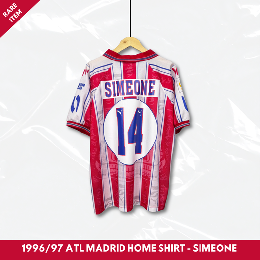 1996/97 Atletico Madrid Home Shirt - Simeone - XL